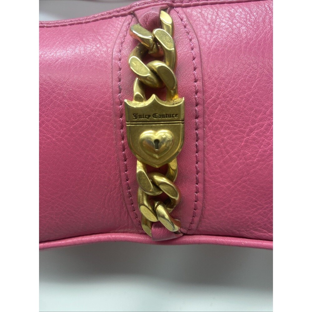 Juicy Couture Pink Genuine Leather Baguette / Mini Bag - Picture 2 of 16